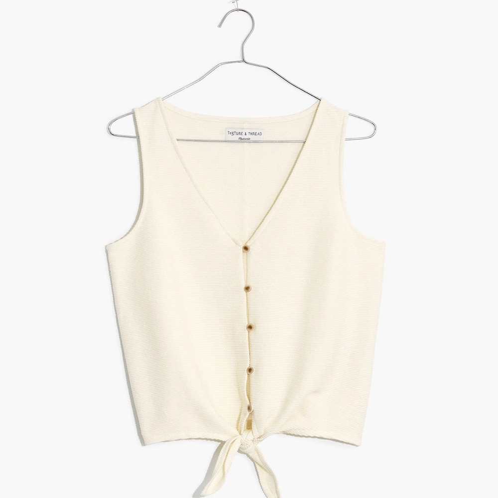 Madewell Button-Front Tie Tank Top